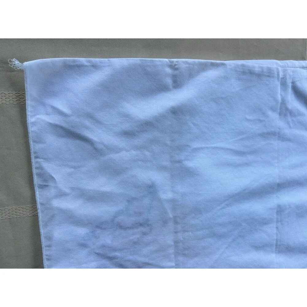 Vintage Cross Stitch Pillowcases Hand Embroidered Butterfly White 2 Pr Cottage